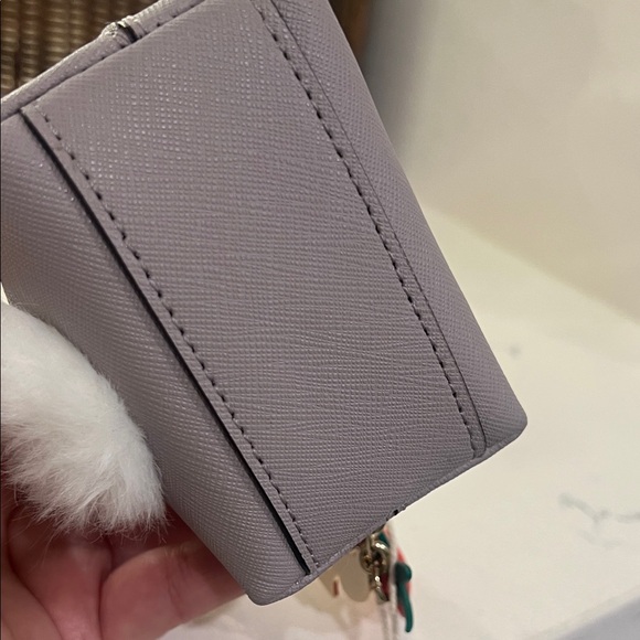 Kate Spade Gray Bunny Ear Mini Bag / bag charm / card holder NWT - Picture 12 of 16